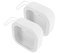 OUNONA 2piezas Caja de Almacenamiento Multiusos para Accesorios de Pelo Organizador de Viaje para Hisopos de Algodón y Coleteros para Dormitorio o Maleta Color Neutro