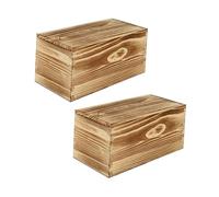 OUNONA 2piezas Caja De Madera Deslizante Unidades Con Tapa Contenedores Multiusos Resistentes Para Almacenamiento Doméstico Protección Contra Polvo y Humedad Para Joyería y Cosméticos