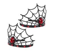 OUNONA 2piezas Diadema De Red De Telaraña Para Halloween Aro Pelo Con Gemas De Imitación Diadema De Disfraces De Fiesta Para Fiestas De Fantasía y Disfraces De Araña