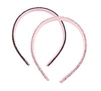 OUNONA 2piezas Diadema Gemas de Imitación Diadema Ancha Enjoyada Tocado Enjoyado para Fiesta Material Brillante