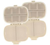 OUNONA 2Piezas Estuche de de Viaje con Compartimentos de Doble Capa para Organizador de Píldoras para Diarios y Suplementos Compacto