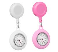 OUNONA 2piezas Reloj De Enfermera Práctico Reloj De Bolsillo Retráctil Clip para Enfermeras De De Silicona para Auxiliar De Enfermeria