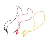 OUNONA 3 abrazaderas para cables puente con conector banana de 4 mm, cables de prueba apilables y aislados - Comprobador de circuitos con pinzas para de prueba