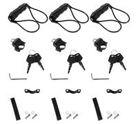 OUNONA 3 Juegos Helmet Lock For Scooter and Electric Bike Handlebar Anti-Theft Security Hook with Fast Release For Motorcycle Bicycle Storage