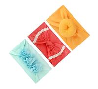 OUNONA 3 Piezas Diademas Infantiles Diadema Elástica De Cinta Pelo Dona Lazo y Flor De Gasa Para Bebés