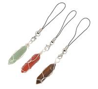 OUNONA 3 Piezas Llavero de Piedra Natural, Adorno de Llave de Mineral Natural, Colgante para Mochila y Bolso, Fácil de Llevar y Guardar