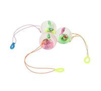 OUNONA 3 Piezas Pelota Saltarina Luminosa de Plástico con Cuerda | Suave, sin Olor y Elástica, para Fitness y Diversión al Aire Libre, Bola de 2, 2 Pulgadas, Colores Variados Color Aleatorio