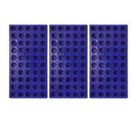 OUNONA 3 Piezas Soporte Plástico para Ensayos 50 Orificios 1,5/2ml Azul