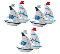OUNONA 3 Series Modelo De Vela Costero Modelo De De Vela Decoración De La Habitación De Playa Náutico Manualidades con Decoración De Botes MDF 2 Piezas X 3