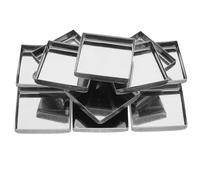 OUNONA 30 Piezas Paleta de Sombras de Ojos Vacía a Granel, Sartenes Metálicas Cuadradas Vacías de 26mm, Hierro, Plata, Compacta y Portátil, Fácil de Limpiar, para Organizador