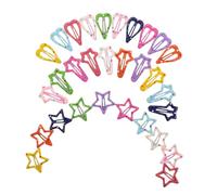OUNONA 30 Piezas Pinzas Pelo para Niñas Pinzas Forma de Estrella Kawaii Pelo Diseño Hueco de Cinco Puntas y Corazón Recreo Escolar