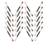 OUNONA 30 Pinceles para Sombra de Ojos de Doble Punta con Tubo de Aluminio Plateado y Aplicador de Algodón de Látex Cepillo Angular para Cejas Reutilizable Adecuado para Maquillaje y