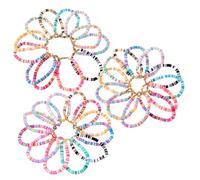 OUNONA 36piezas Pulseras Amistad Para Niñas Pulseras Bohemias De Arcilla Polimérica De Cuentas Dijes Paquete De Para Regalar o Usar Fiestas De Verano