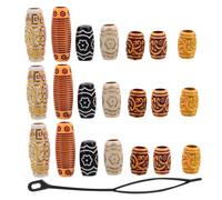 OUNONA 38 Piezas Anillos y Cuentas de Madera para Dreadlocks Ligero y Fácil de Usar para Diy Mujeres