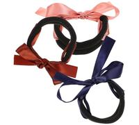OUNONA 3piezas Buñolera de Lazo para Moño Francés Bandas Elásticas para Pelo Rosa y Azul Marino Accesorio para Peinados Elegantes y Rápidos