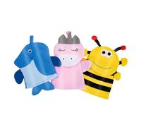OUNONA 3piezas Guantes De Baño Exfoliantes Unidades Diseño Animal Para Niño Niña Guantes De Ducha Suaves Para Limpieza Infantil