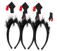 OUNONA 3piezas Tocado De Sombrero De Doctorado Diadema De Graduación Aros Pelo Decoración Para De Graduación Banda Cabello De Para y Fiesta