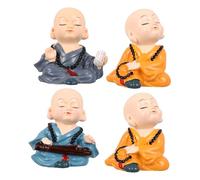 OUNONA 4 Adornos De Monjes Pequeños Minifiguras para Salpicadero Juguetes Solares Figura De Monje Pequeño Decoración para Coche Escritorio Exterior Juguete De Ranas Decoración