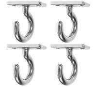OUNONA 4 ganchos de techo de acero inoxidable - Placa de ojo de montaje en pared de 6 mm, gancho superior, herrajes para colgar hamacas de yoga, columpios, botes, sacos de arena y cestas para plantas