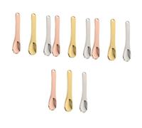 OUNONA 4 Juegos Cuchara Para Crema De Ojos Minimaquillaje Equipo Máscara Cuidado Personal Skincare Espátula De Crema Facial Mini Espátula De Maquillaje Aleación De Aluminio 3 Piezas * 4