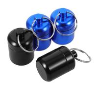 OUNONA 4 Llaveros De De Aleación De Aluminio Mini Pastillero Para Exteriores De Viaje Llavero Pequeño De Metal Y Aluminio