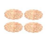 OUNONA 4 piezas Apliques de Madera Redondos Sin Pintar de Decoración Tallada para Esquinas de Muebles Puertas Armarios y Escaleras DIY Molduras Decorativas