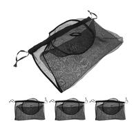 OUNONA 4 Piezas Bolsas para Guardar Pelucas Cordón Ajustable Bolsa De Malla De Poliéster para Viajes Negocios y Fiestas Múltiples Extensiones De Cabello