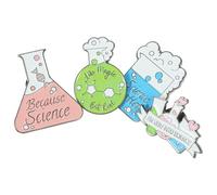 OUNONA 4 Piezas Broche para Ropa Pin de Esmalte Diseño Creativo de Tubo de Ensayo y Frasco, Aleación, Fijación en Ropa y Bolsos, Inspirado en Química, para Profesores y Docentes