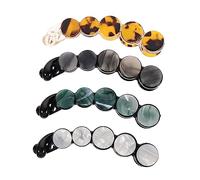 OUNONA 4 piezas Clips Acetato Redondos para Cabello Horquillas Clásicas para Mujer y Niña Sujetadores Elegantes y Suaves para Peinados Diarios