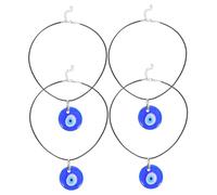 OUNONA 4 piezas Collar de Turco Azul Colgante de Vidrio Protector Unisex Amuleto de Suerte y Protección para Diario