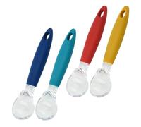 OUNONA 4 piezas Cucharas de Helado Prácticas de Utensilios para Postres Mango Cómodo y Antideslizante para Tiendas y Uso Doméstico Rojo Amarillo Verde Azul