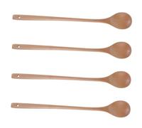 OUNONA 4 Piezas Cucharas de Madera de Mango para Postres y Mezclas para y Leche Acabado y Pulido