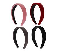 OUNONA 4 piezas Diadema Acolchada Vintage para Mujeres y Niñas Headdress Retro de Accesorio Negro Gris y Rosa para Maquillaje y