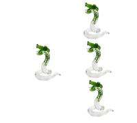 OUNONA 4 Piezas Figurita Serpiente de Decorativa para Escritorio Escultura de Vidrio con Base Estable Adorno Encantador para Hogar y Jardín Ocasiones Especiales Diseño y
