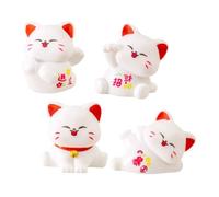 OUNONA 4 Piezas Figuritas de Gato Miniatura de Resistentes Decoración para Jardín Micro Paisaje para Mesa Suculentas y Casas de Muñecas