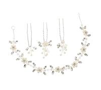 OUNONA 4 piezas Horquillas de Boda Elegantes Plateado con Perlas y Rhinestones Accesorios para Novia y Damas de Honor Set para y Decoraciones de Boda