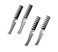 OUNONA 4 piezas Peine de Vintage para Hombre con Mango Inoxidable para Cabello y Abridor de Botellas Resistente y Compacto para Diario