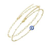 OUNONA 4 Piezas Pulsera Dorada Ajustable con Amuleto Turco Azul Pulsera de Cuentas Protectora para Mujer y Joyería Bohemia de Doble Resistente y Elegante