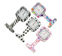OUNONA 4 Piezas Reloj de Bolsillo para de Silicona Pin Reloj Colgante Profesional Diseño Creativo y Práctico Resistente y
