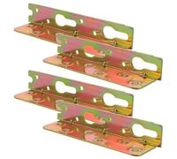 OUNONA 4 placas de gancho para rieles de cama: soportes de acero al carbono de alta resistencia para cabecero y piecero, placa de gancho de garra para marco de madera.
