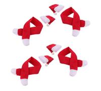 OUNONA 4juegos Enfriador De Botellas De Vino Decorativo Navideño Funda con Gorro y Bufanda Mini Decoración para Botellas De Bebidas Bufanda Navideña para para Fiestas De Invierno
