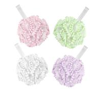 OUNONA 4piezas Bola De Baño Flexible Esponja De Baño Cuerpo Exfoliante y Limpiadora