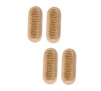 OUNONA 4piezas Cepillo de Uñas de Madera Cerdas Naturales de Jabalí de Dos Caras para Manicura y Pedicura Unidades