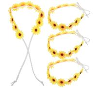 OUNONA 4piezas Diadema De Girasol Estilo Hippie Cintas Pelo Flores Accesorios Cabello De Mujer Decoración Para Fiestas Para Eventos Al Aire