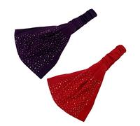 OUNONA 4piezas Diadema Gemas De Imitación Elástica Cabello Diademas Para Actividades Al Aire Color Rojo Morado Negro Para Mujeres y Niñas