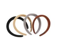 OUNONA 4Piezas Diademas para Mujer de Suave Tocados Antideslizantes para Lavarse y Colores Neutros