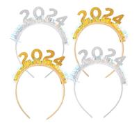 OUNONA 4piezas Diademas Purpurina Accesorios Cabello para Fiestas de Año Decoración Cabello para Fotomatón y Recuerdos de Fiesta