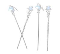 OUNONA 4piezas Horquilla Retro Asiática De Metal Accesorio Para Moños Forma De Luna y Palillos Vintage Para Hanfu Suitable for Women with Thick Hair for Traditional Hairstyles