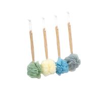 OUNONA 4piezas Limpieza Corporal y Exfoliante Cepillo De Baño Mango De Madera y Bolas