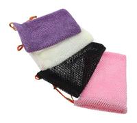 OUNONA 4piezas Malla para Burbujas de Jabón para Baño y Ducha Color Negro Rosa para Limpieza y Corporal